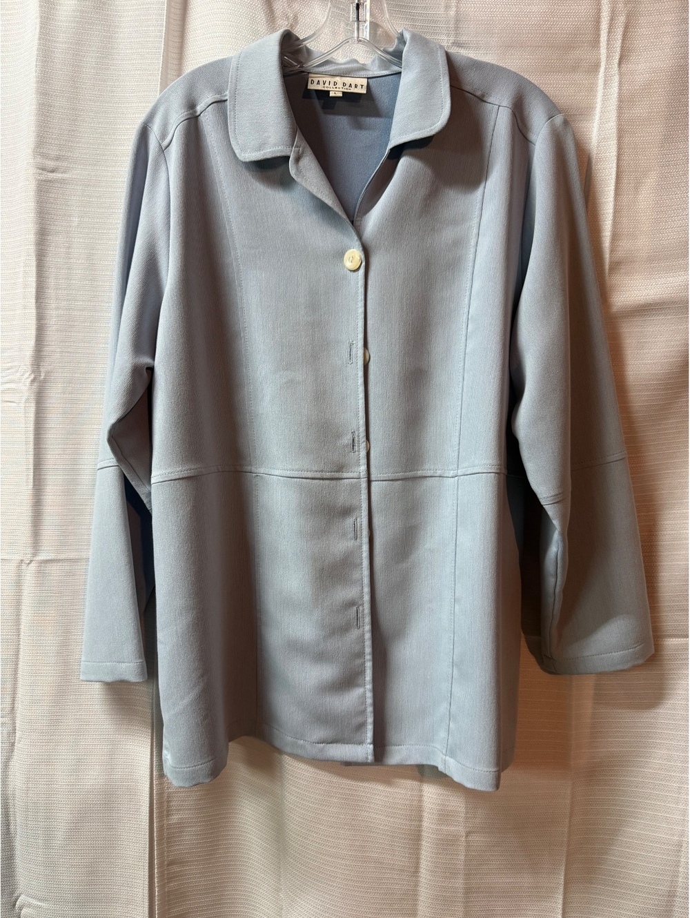 David Dart Collection Light Blue Long Sleeve Jacket Size L
